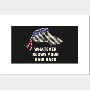 Funny Baboon Skull American Flag Headband for Bikers Posters and Art